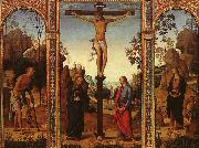 Pietro Perugino The Crucifixion with The Virgin, St.John, St.Jerome St.Magdalene oil on canvas
